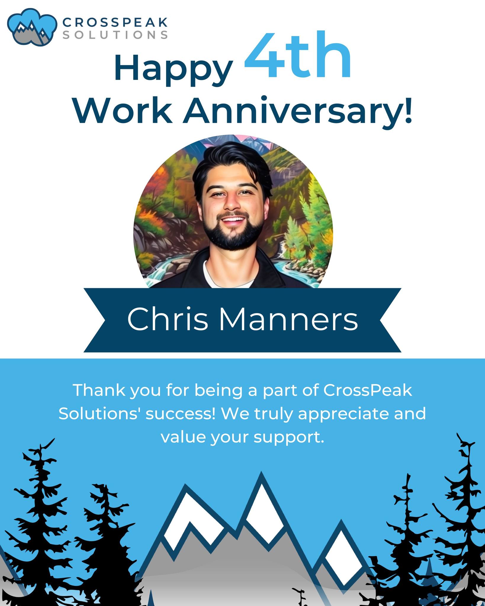 Chris Manners celebrates a work anniversary