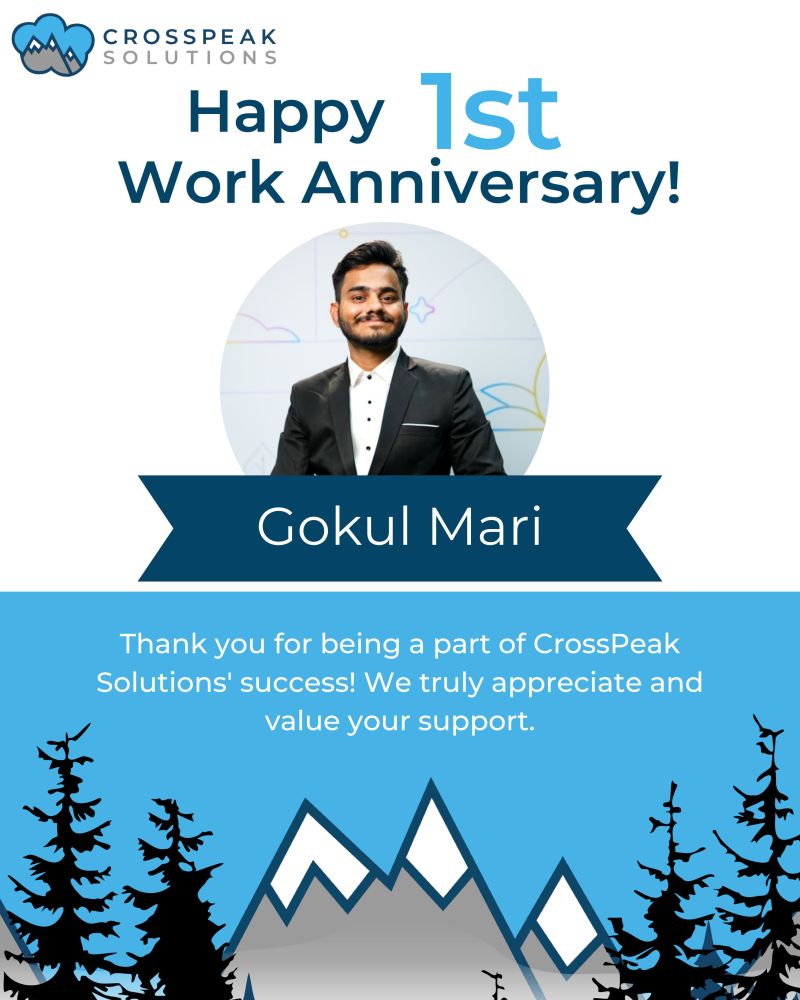 Gokul Mari celebrates a work anniversary